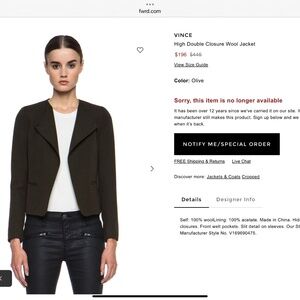 Vince High Double Closure Wool jacket